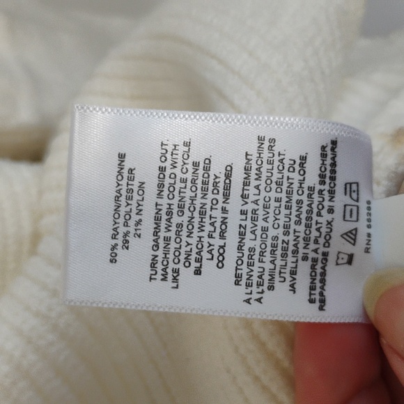 Express | White Bat-Wing Asymmetrical Knit Sweater | Women's S - Picture 5 of 5